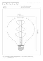 Lucide G125 - Filament lamp - Ø 12,5 cm - LED Dimb. - E27 - 1x8W 2700K - Amber - thumbnail