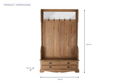 Gang DKD Home Decor Bruin Zwart Multicolour Hout Pijnboom Spiegel 124 x 40 x 200 cm