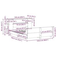 Bedframe zonder matras massief grenenhout wit 120x190 cm - thumbnail