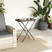 Dienbladtafel inklapbaar 65x40x75 cm poly rattan grijs - thumbnail