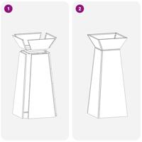 Pilaar Plantenbak Zwart 40 x 40 x 100 cm Staal - thumbnail