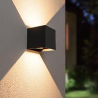 Kansas XL LED Wandlamp kubus - 20W 1850lm - 3000K warm wit - IP65 Waterdicht - Zwart - Up & downlight - Voor binnen en buiten - thumbnail