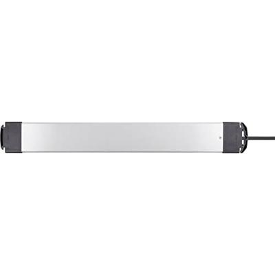 Sygonix SY-4755614 Overspanningsveilige stekkerdoos 8-voudig Zilver, Zwart Randaarde stekker 1 stuk(s)