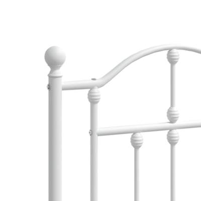 Bedframe met hoofdbord metaal wit 140x190 cm - thumbnail
