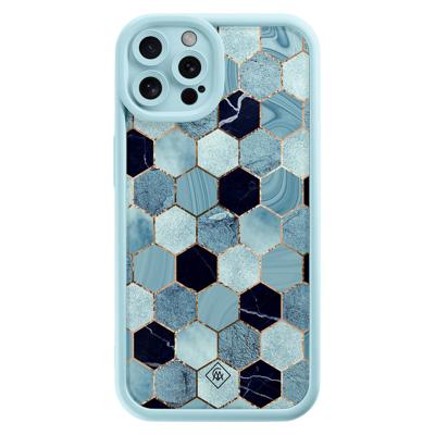 iPhone 12 Pro blauwe case - Blue cubes iPhone 12 Pro blauwe case - Blue cubes