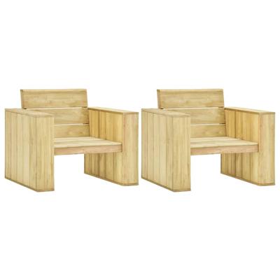 Tuinstoelen 2 st 89x76x76 cm geïmpregneerd grenenhout