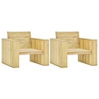 Tuinstoelen 2 st 89x76x76 cm geïmpregneerd grenenhout - thumbnail