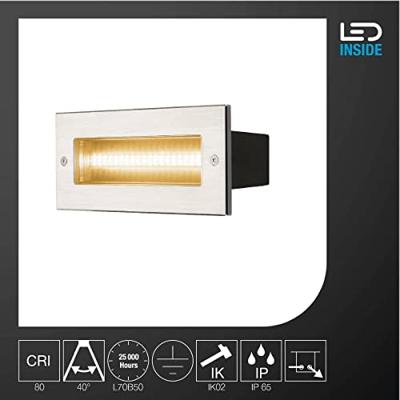 SLV Inbouw wandlampBrick 950 lumen metaalgrijs - 233650