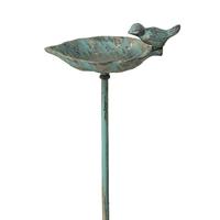 Tuinsteker vogeldrinkschaal gietijzer groen - thumbnail
