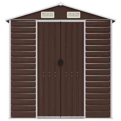 Tuinschuur 191x555x198 cm gegalvaniseerd staal bruin