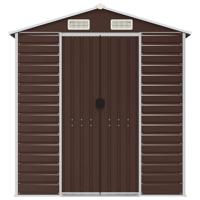 Tuinschuur 191x555x198 cm gegalvaniseerd staal bruin - thumbnail