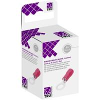TRU COMPONENTS T1904C059 Ringkabelschoen Dwarsdoorsnede (max.): 1.50 mm² Schachtdiameter: 4.30 mm Deels geïsoleerd Rood 25 stuk(s) - thumbnail