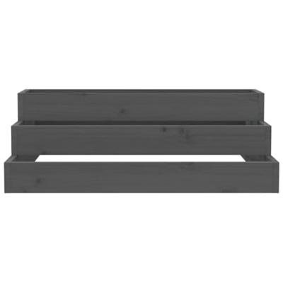 VidaXL Plantenbak 80x80x27 cm massief grenenhout grijs