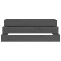 Plantenbak 80x80x27 cm massief grenenhout grijs - thumbnail