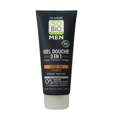 So Bio Etic Showergel for men 3 in 1 cedar 200 Milliliter
