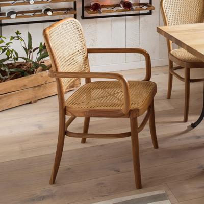 Artistiq Eetkamerstoel 'Takeshia' met armleuning, Teak en rotan