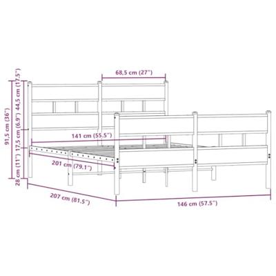 Bedframe met hoofdbord en voetbord zonder matras 140x200 cm