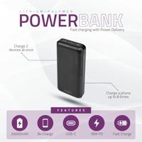 Nedis Powerbank | 20000 mAh | 1.5 / 2.0 / 3.0 A | Outputs: 2 | Output: 1x USB-A / 1x USB-C | Inputs: 1x Micro USB / 1x USB-C | PD2.0 18W | - thumbnail