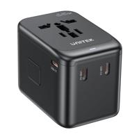 Stroomoplader - Unitek 65W Universal Travel Adapter (P1122ABK01) | 1xUSB-A 3xUSB-C 1xAC - thumbnail