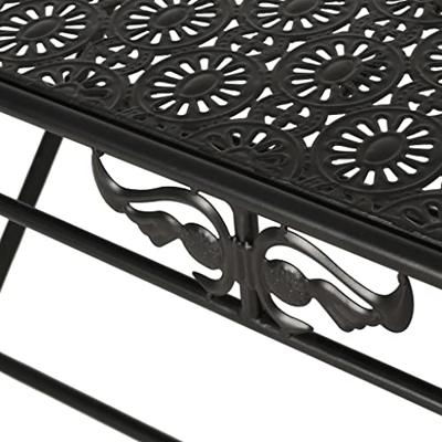 Salontafel vintage stijl inklapbaar 100x50x45 cm metaal zwart