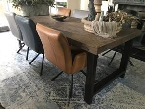 Set van 6 leren eetkamerstoelen - draaibaar - diverse kleuren leer - Echt leer, Industrieel, ontdek de vele Leersoorten en Kleuren bij ShopX