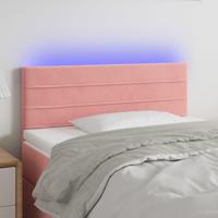 Hoofdbord LED 100x5x78/88 cm fluweel roze - thumbnail