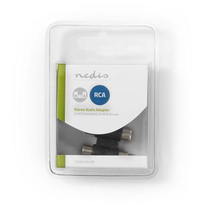Stereo-Audioadapter | 2x RCA Female - 2x RCA Female | Zwart