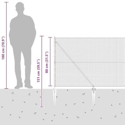 VidaXL Afrasteringspaal zilver 10 x 0,8 m (19 x 19 mm gaas) staal