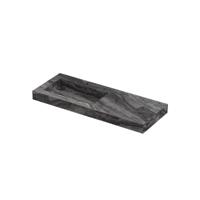 INK Pitch Wastafel keramische slab links met drain en front en side skirts 1 kraangat 120x45x9 Venice brown glossy - thumbnail