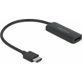 Delock 63206 HDMI / USB-micro-B / DisplayPort Adapter [1x HDMI-stekker - 1x DisplayPort bus, Micro-USB] Zwart 0.24 m