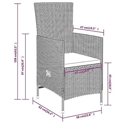 7-delige Tuinset met kussens beige
