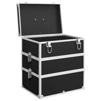 Make-up koffer 37x24x40 cm aluminium zwart - thumbnail