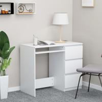 Bureau 90x45x76 cm bewerkt hout wit - thumbnail