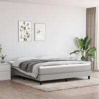 Boxspring met matras stof lichtgrijs 180x200 cm - thumbnail