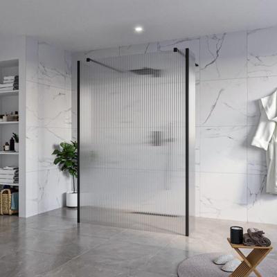 Fortifura Galeria Vrijstaande Inloopdouche - 140x200cm - Helder geribbeld - antikalk - 8mm veiligheidsglas - 2 zijwanden 30cm - wandsteunen en hoekprofielen - Zwart mat SW927767 2x/SW797954/SW797945 2x/SW358025 2x Fortifura Galeria Vrijstaande Inloopdouche - 140x200cm - Helder geribbeld - antikalk - 8mm veiligheidsglas - 2 zijwanden 30cm - wandsteunen en hoekprofielen - Zwart mat SW927767 2x/SW797954/SW797945 2x/SW358025 2x