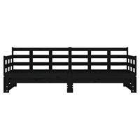 Slaapbank uitschuifbaar massief grenenhout zwart 2x(90x200) cm - thumbnail