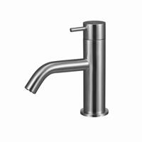 Wastafelkraan Qisani Flow Laag Geborsteld RVS - thumbnail