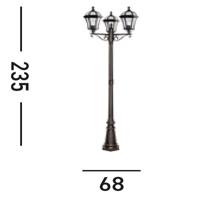 Searchlight Klassieke lantaarnCapri 3-lichts - 1569-3 - thumbnail