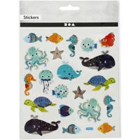 Creativ Company Stickers, zeedieren, vel 15x16,5 cm, 1 vel - thumbnail