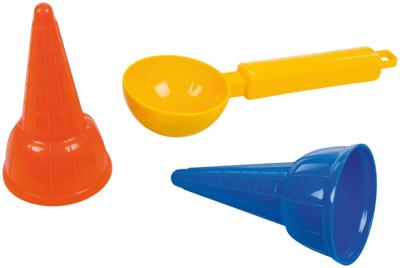 Lena speelset Happy Sand-ijsjes junior geel/blauw/rood 3-delig