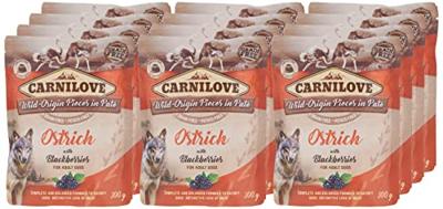 Carnilove dog pouch struisvogel / bramen