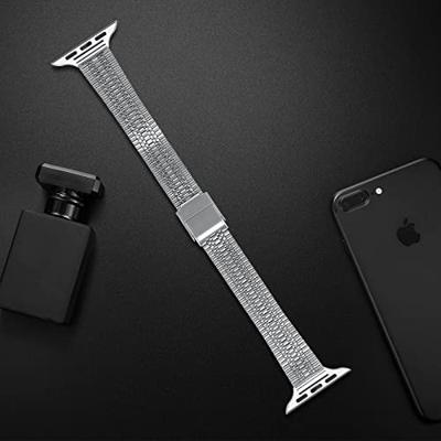 Stainless steel slim fit bandje - Zilver - Geschikt voor Apple Watch 38mm / 40mm / 41mm / 42mm