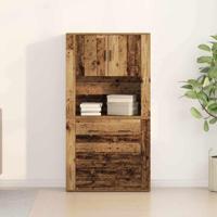 Hoge Kast met lade Oud hout 80 x 33 x 150 cm Bewerkt hout - thumbnail