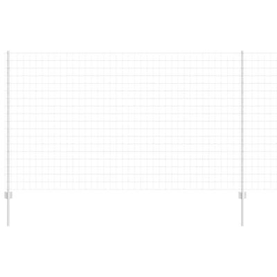 VidaXL Hek met paal zilver 1,4 x 10 m staal