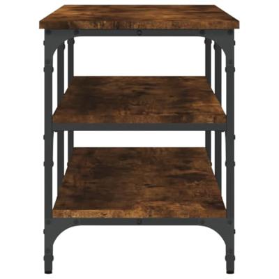 Schoenenbankje 100x38,5x49 cm bewerkt hout gerookt eikenkleurig Schoenenbankje 100x38,5x49 cm bewerkt hout gerookt eikenkleurig