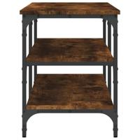 Schoenenbankje 100x38,5x49 cm bewerkt hout gerookt eikenkleurig - thumbnail