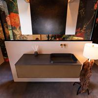 Badkamermeubelset Mondiaz Erin 120 cm met 1 Lade met RIDGE Wastafel Rechts Urban Zonder Kraangaten Greeploos Mat Rust - thumbnail