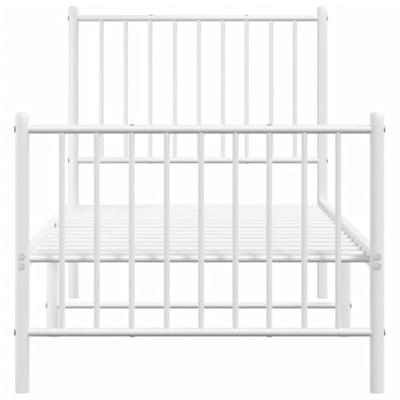 Bedframe met hoofd- en voeteneinde metaal wit 80x200 cm