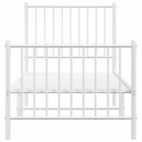 Bedframe met hoofd- en voeteneinde metaal wit 80x200 cm - thumbnail