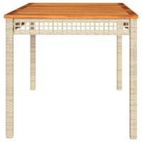 Tuintafel 140x80x75 cm poly rattan en acaciahout beige - thumbnail